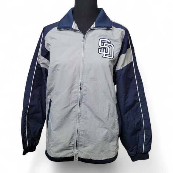 Majestic Jackets & Blazers - Vintage San Diego Padres Windbreaker Jacket Majestic Authentic Women's MLB Large